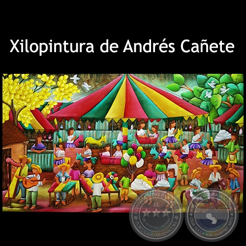 Calesita - Xilopintura de Andrés Cañete
